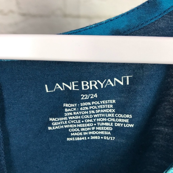 Lane Bryant Ikat Printed Cap Sleeve Scoop Neck Top - Picture 5 of 5